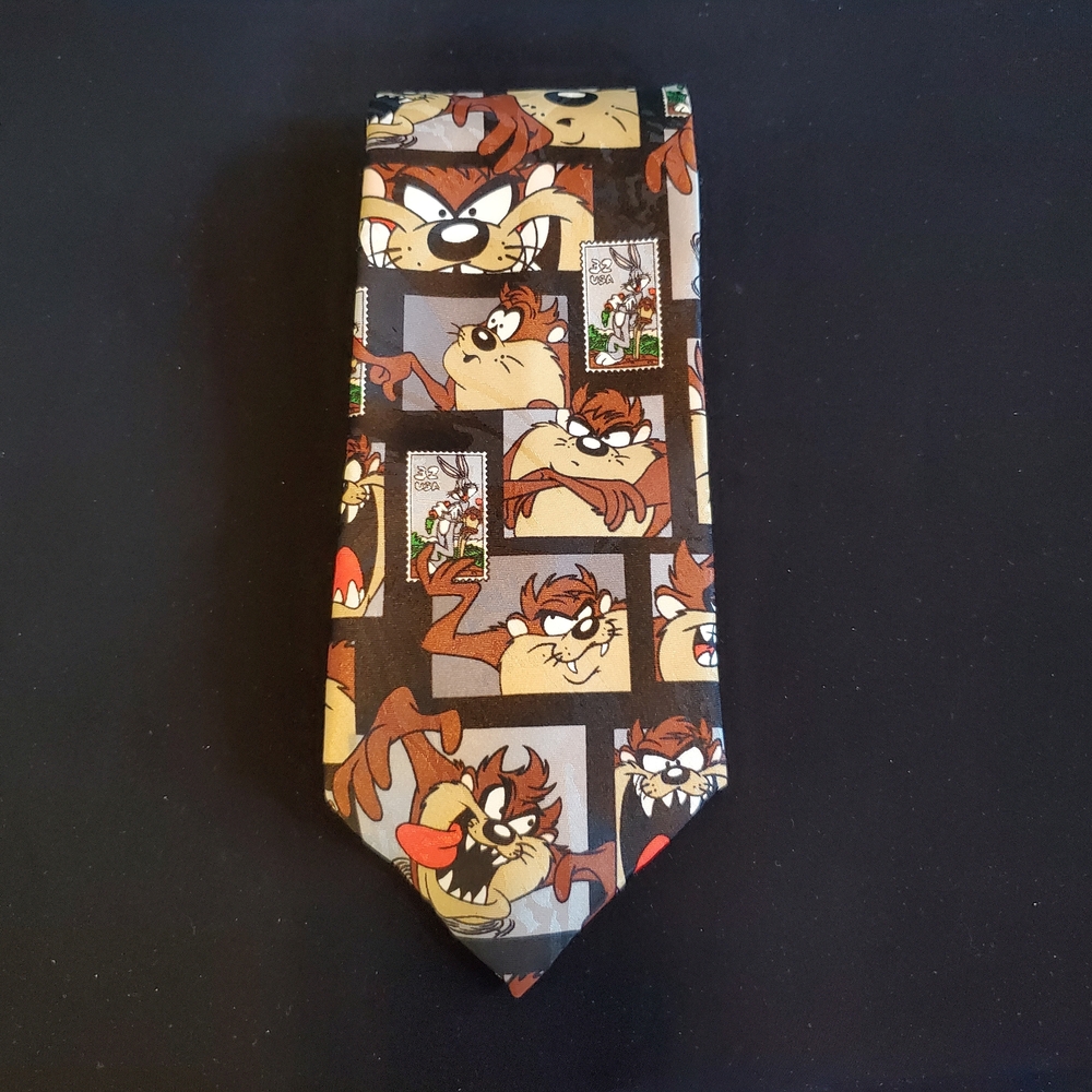 Looney Toons -Tazmanian Devil Character Tie - Brown and Gray